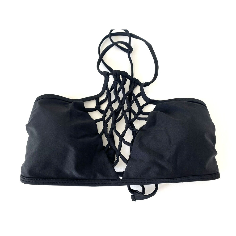 PinkBlush Swim Women's Maternity Black Strappy Bikini Top Size M